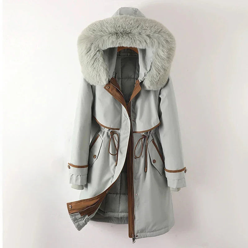 Dames parka jas | Warme winterjas met capuchon en fleece voering