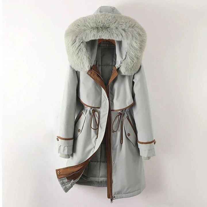 Dames parka jas | Warme winterjas met capuchon en fleece voering