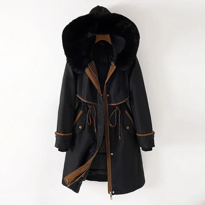Dames parka jas | Warme winterjas met capuchon en fleece voering