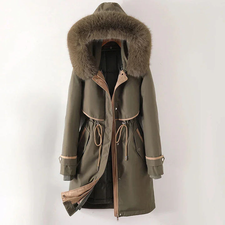 Dames parka jas | Warme winterjas met capuchon en fleece voering