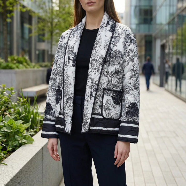 Zomerjas dames | Licht jasje met grafische print en bies