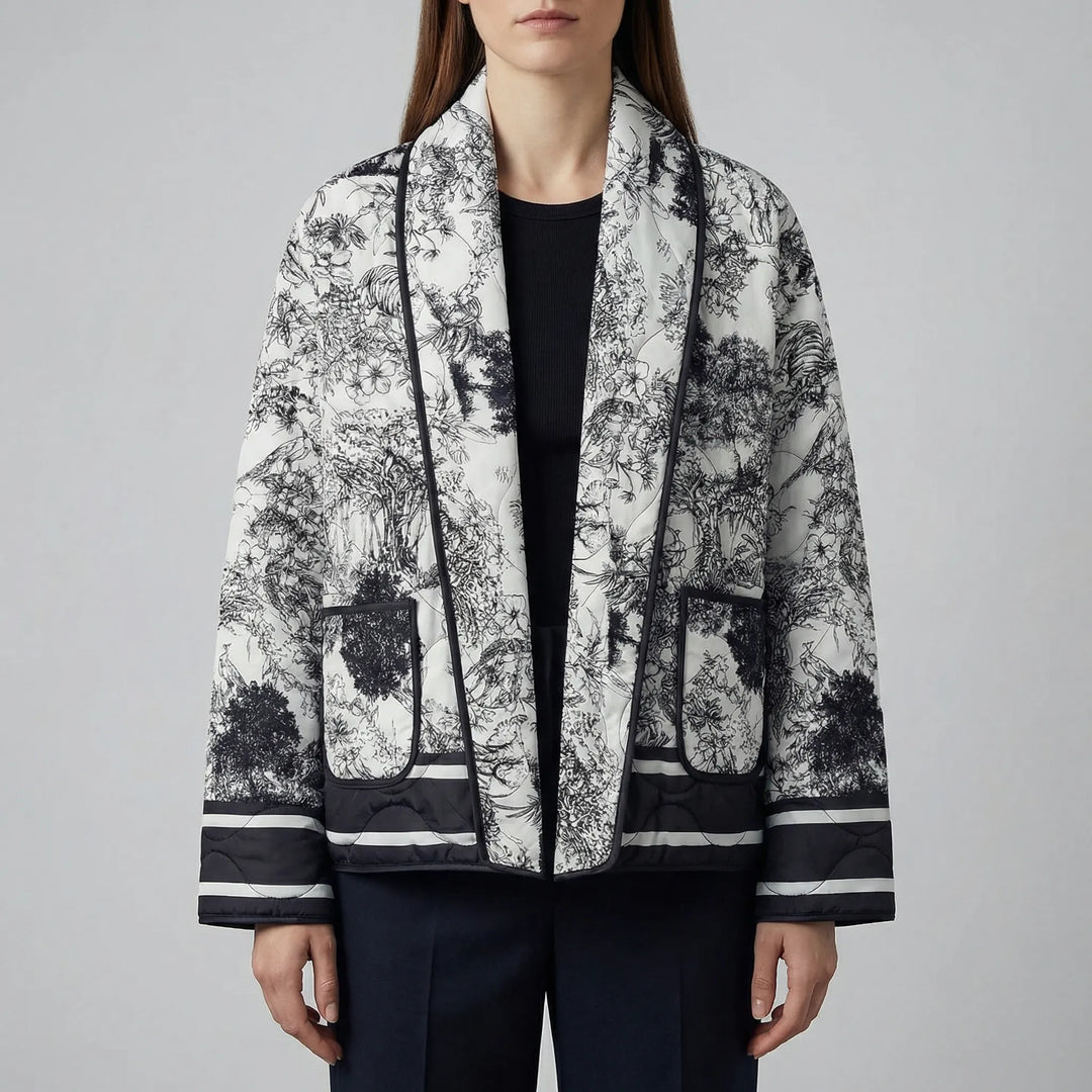Zomerjas dames | Licht jasje met grafische print en bies