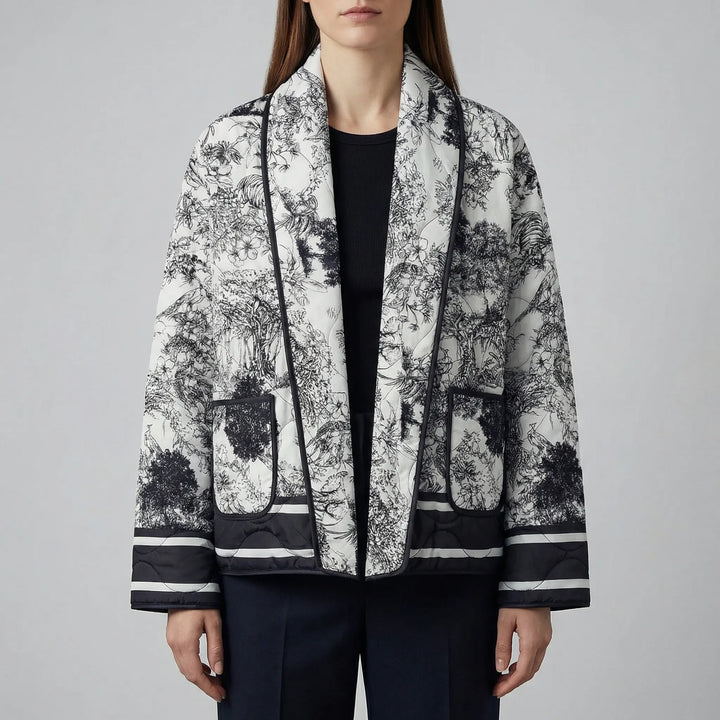 Zomerjas dames | Licht jasje met grafische print en bies