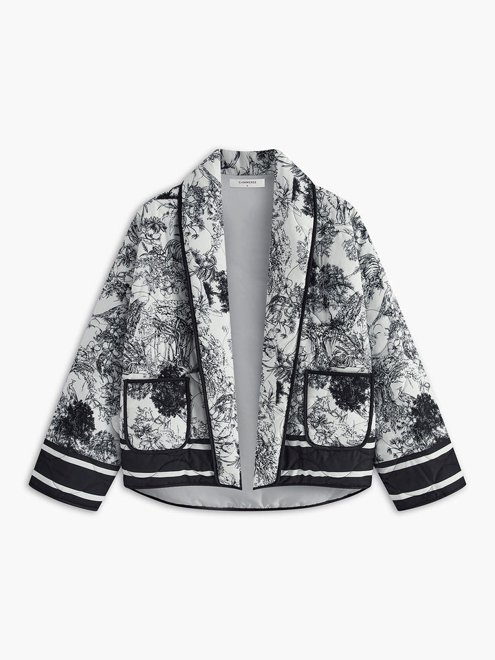 Zomerjas dames | Licht jasje met grafische print en bies