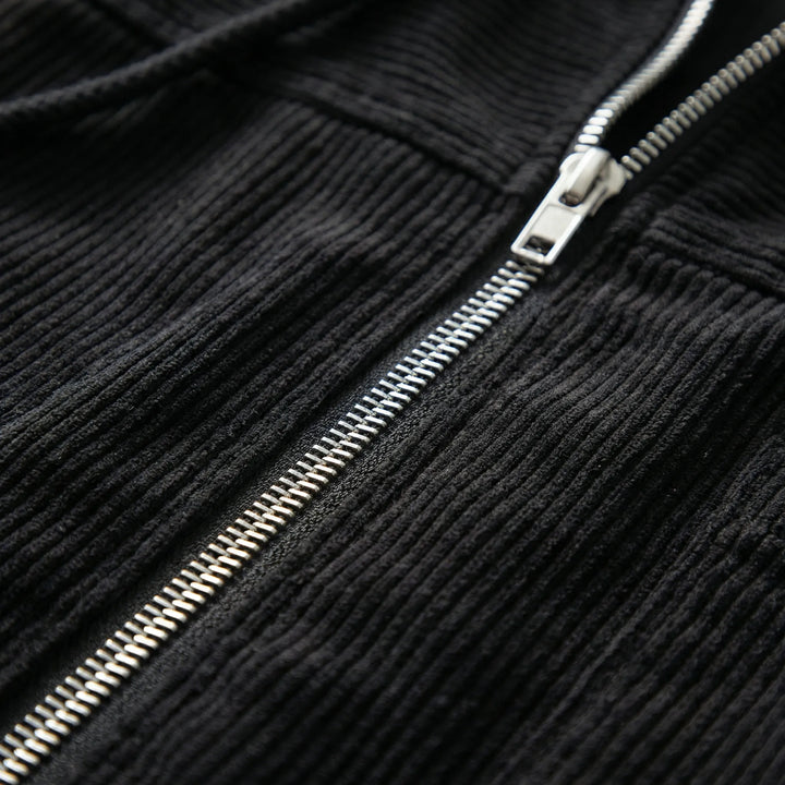 Zomerjas dames | Licht rib jasje met capuchon en rits