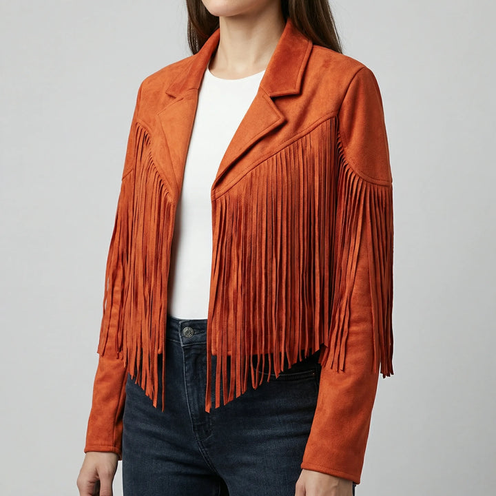 Zomerjas dames | Suède jasje met franjes