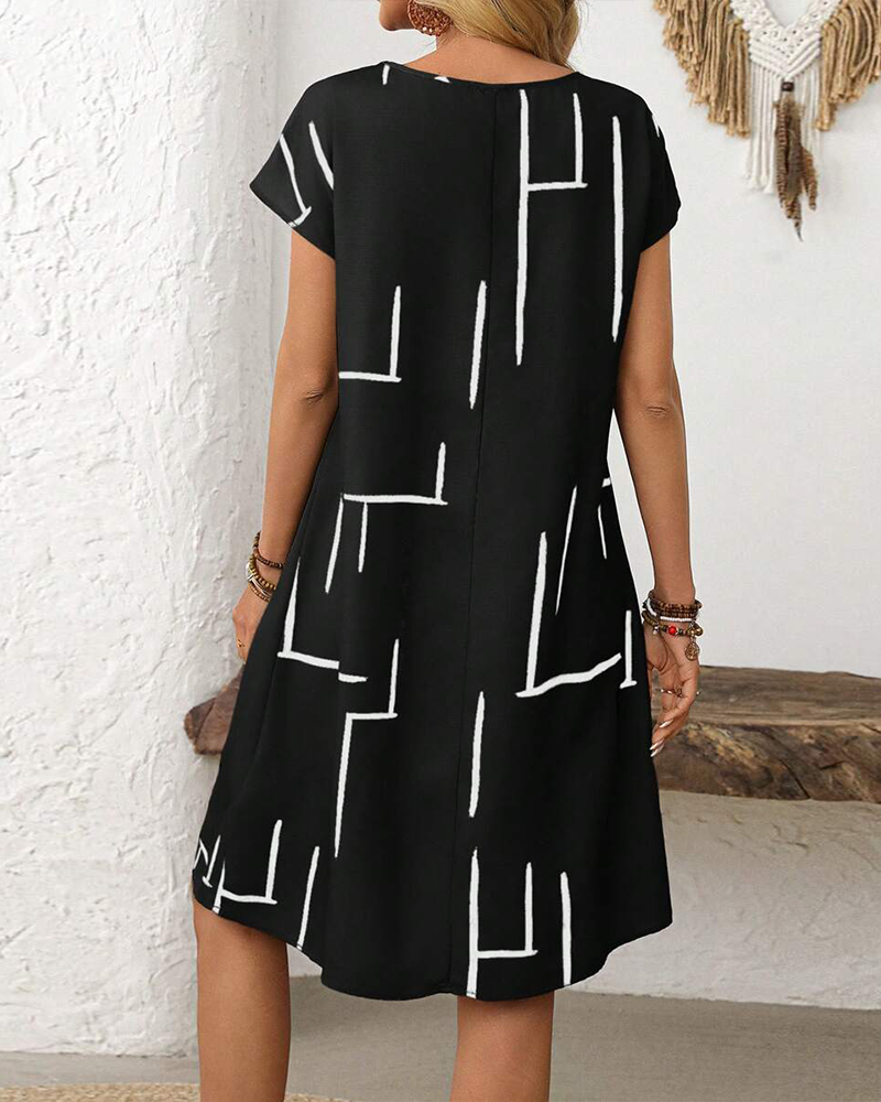 Zomerjurk dames | Losvallende jurk met grafische print