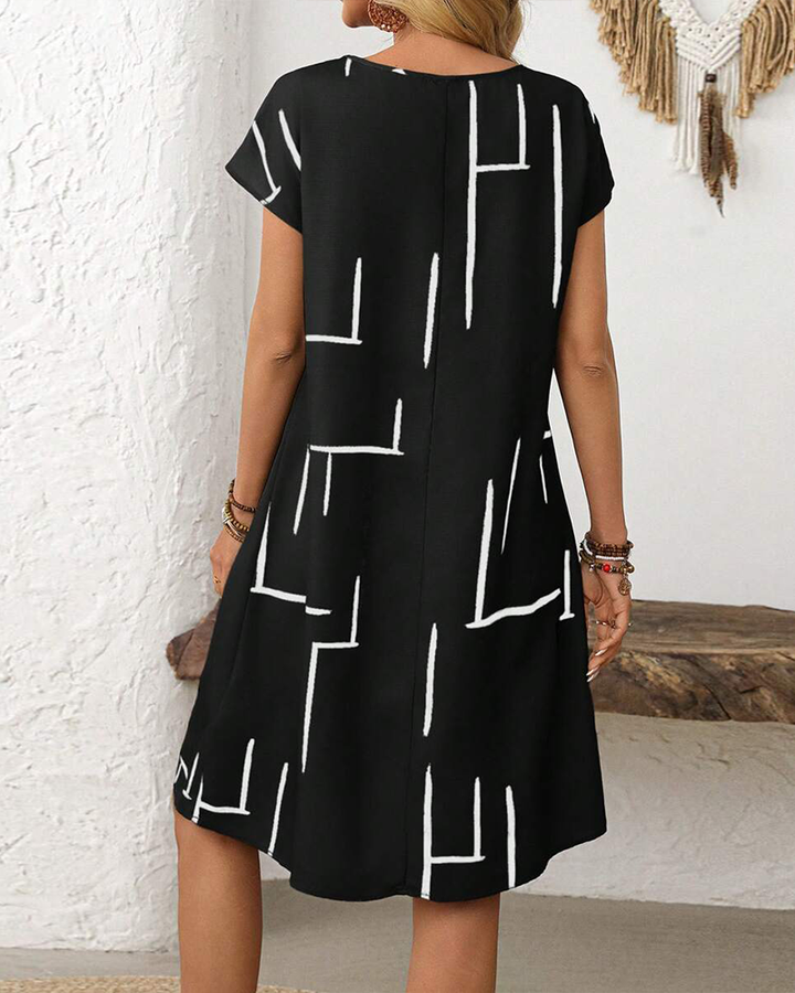 Zomerjurk dames | Losvallende jurk met grafische print