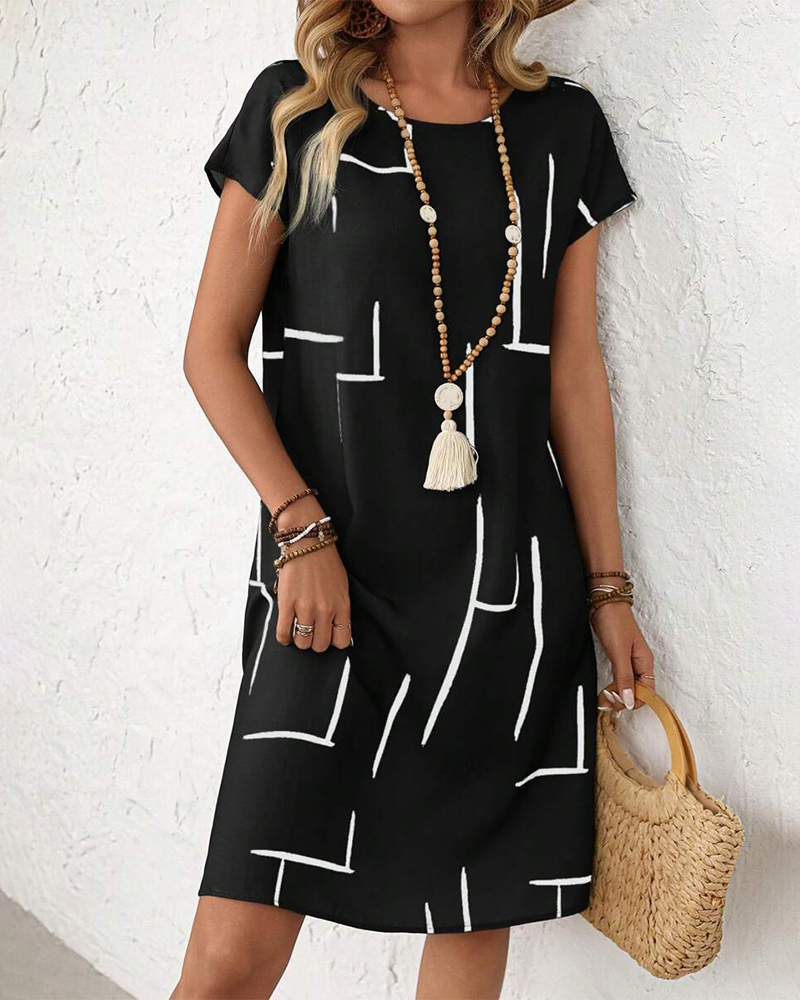 Zomerjurk dames | Losvallende jurk met grafische print