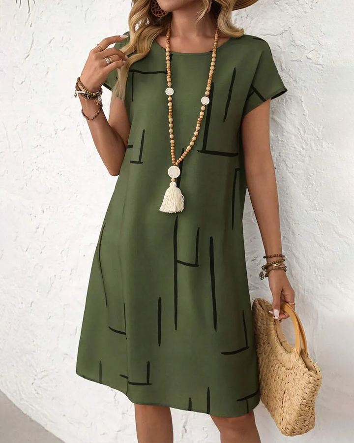 Zomerjurk dames | Losvallende jurk met grafische print
