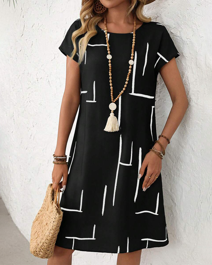 Zomerjurk dames | Losvallende jurk met grafische print