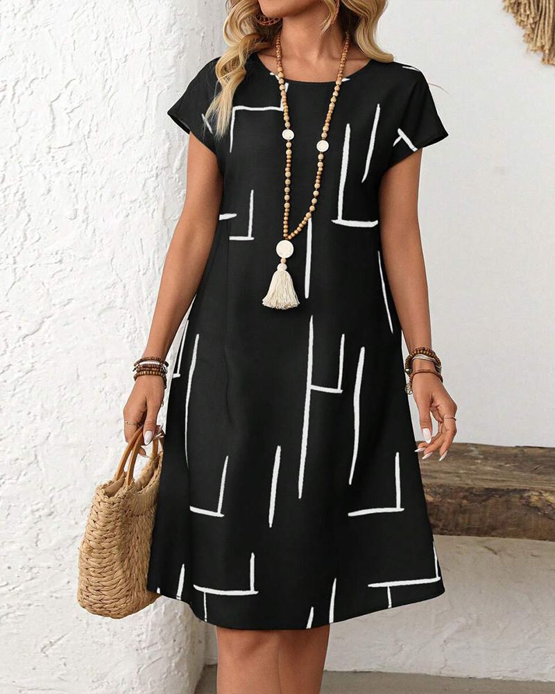 Zomerjurk dames | Losvallende jurk met grafische print