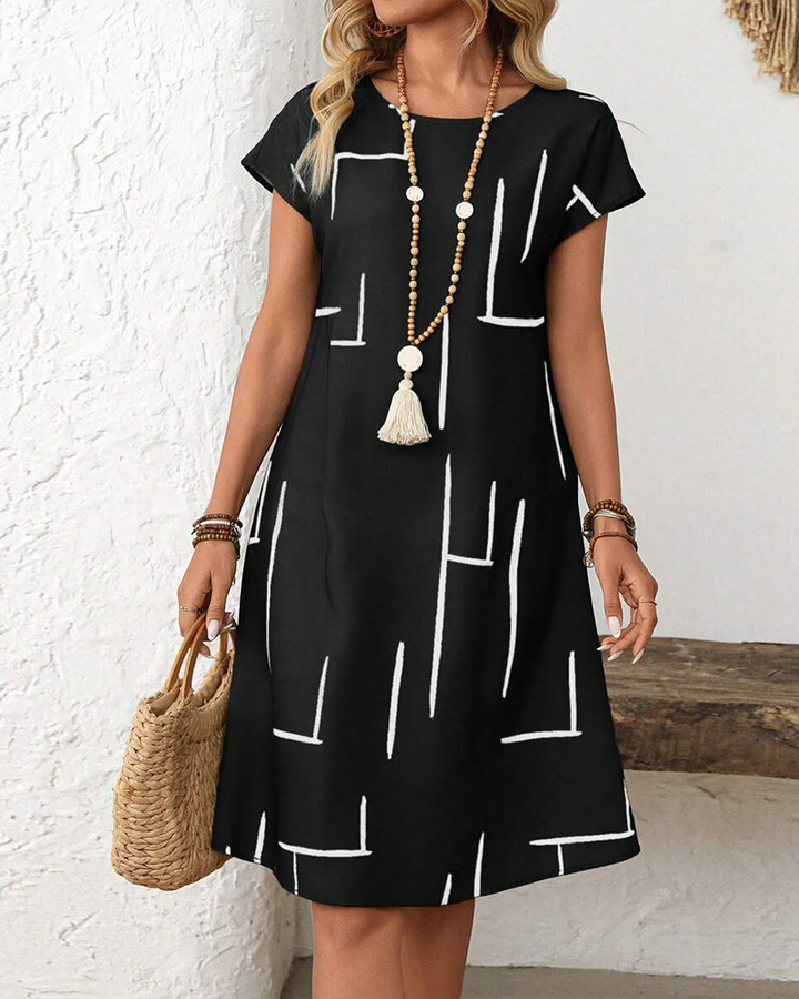 Zomerjurk dames | Losvallende jurk met grafische print