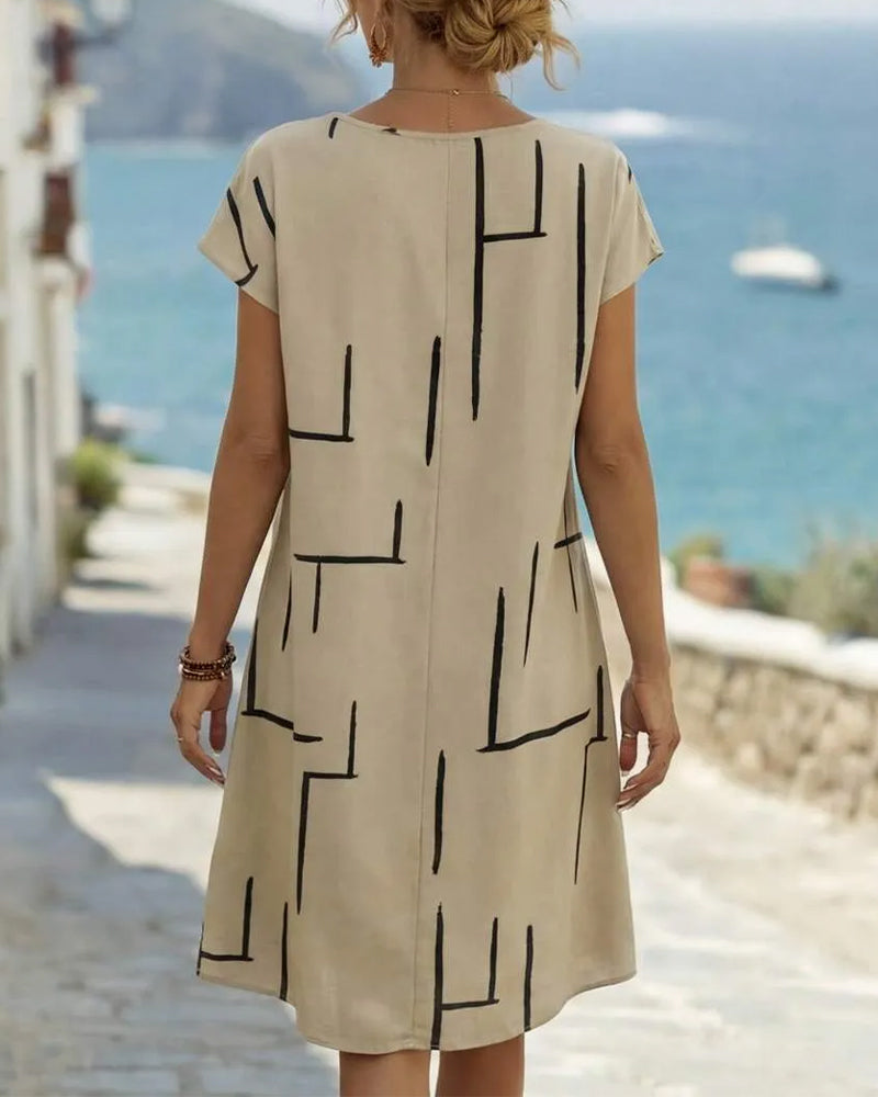 Zomerjurk dames | Losvallende jurk met grafische print