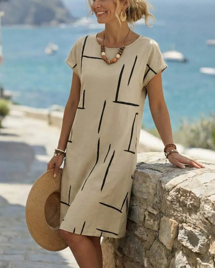 Zomerjurk dames | Losvallende jurk met grafische print