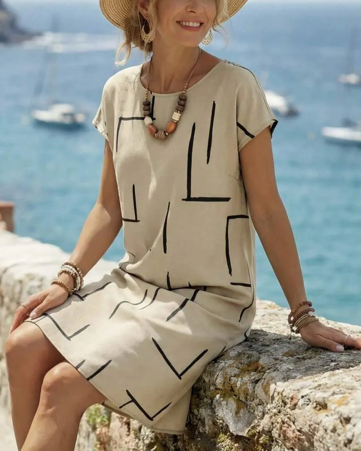Zomerjurk dames | Losvallende jurk met grafische print