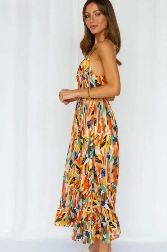 Zomerjurk dames | Mouwloze jurk met kleurrijke print en luchtige pasvorm