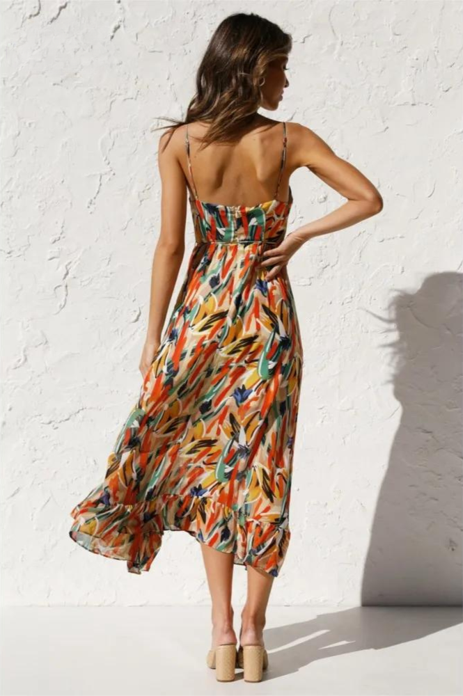 Zomerjurk dames | Mouwloze jurk met kleurrijke print en luchtige pasvorm
