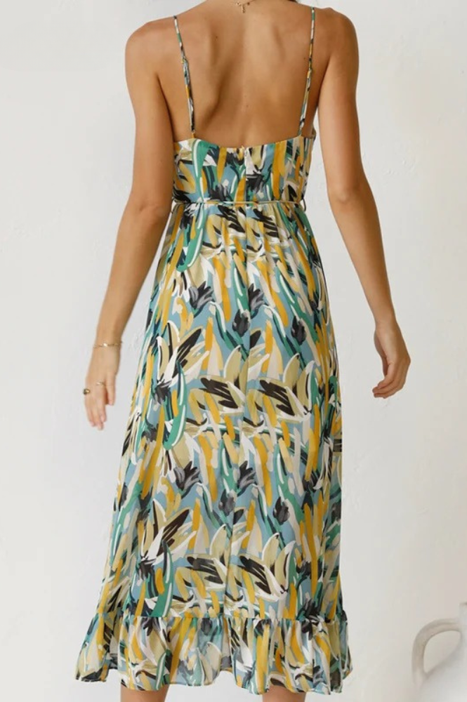 Zomerjurk dames | Mouwloze jurk met kleurrijke print en luchtige pasvorm