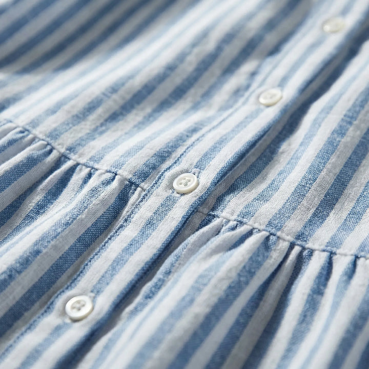 Zomerjurk met strepen | Jurk dames met kraag