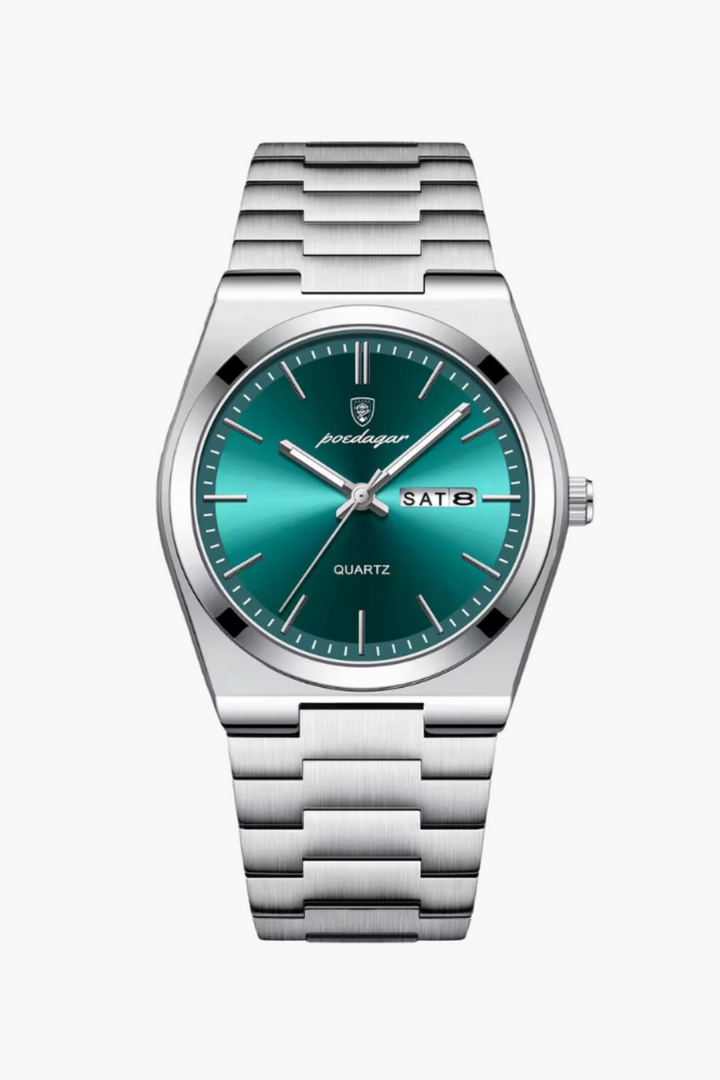 AquaMarine | Stalen herenhorloge met roestvrijstalen band en quartz-uurwerk