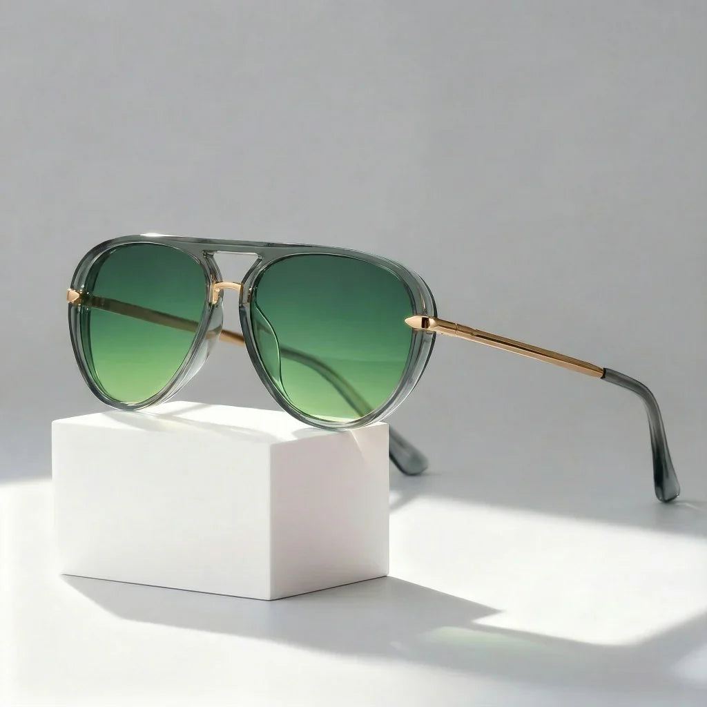 Zonnebril | Aviator model met groene glazen en uv400
