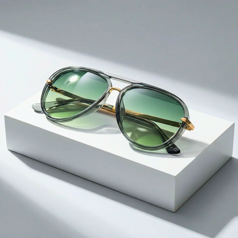Zonnebril | Aviator model met groene glazen en uv400