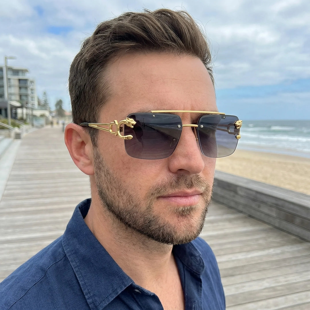 Zonnebril | Randloze zonnebril met gekleurde glazen Laurique
