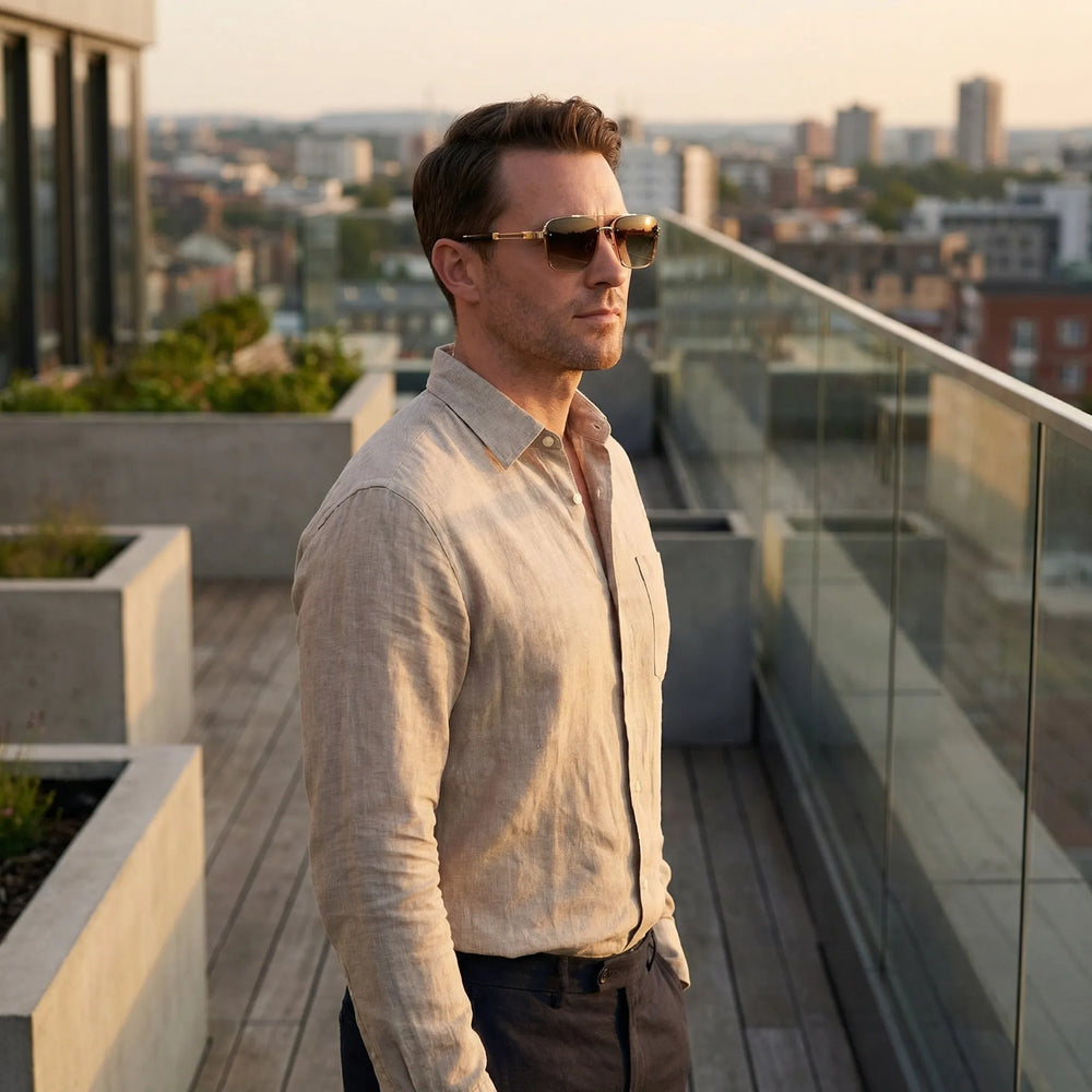 Zonnebril heren | Aviator model met metalen frame