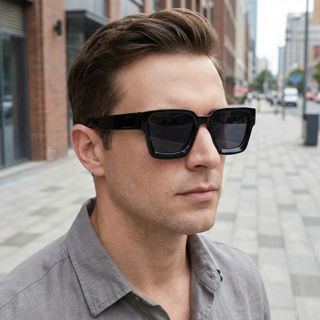 Zonnebril heren | Retro zonnebril met vierkant frame