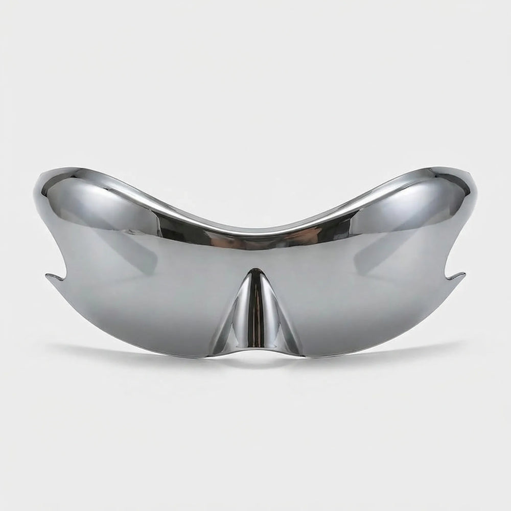 Zonnebril heren | Sport zonnebril met spiegelglas en wrap design