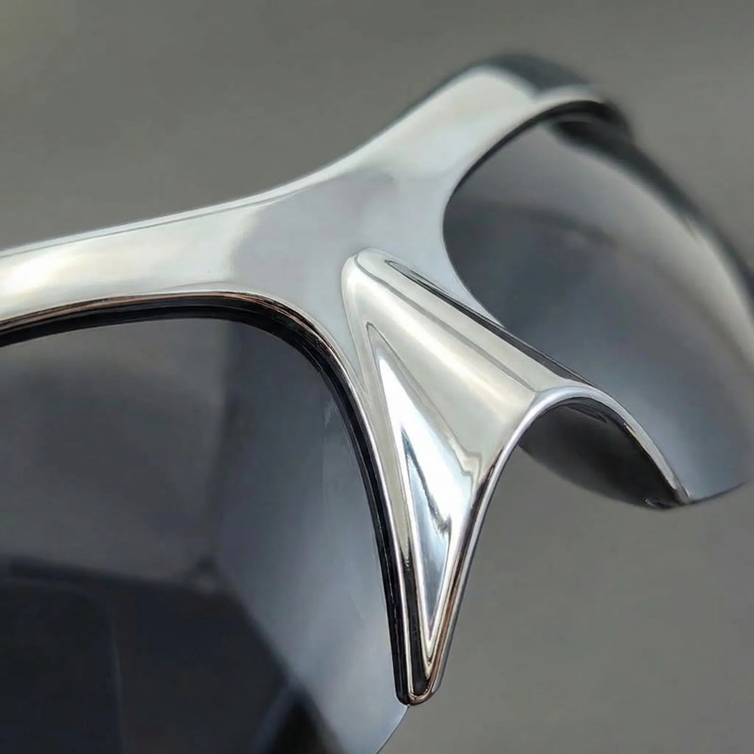 Zonnebril heren | Sport zonnebril met spiegelglas en wrap design