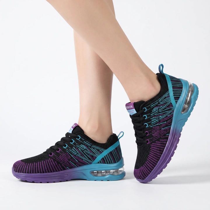 Zwarte sneakers dames | Sportief model met kleurrijke details