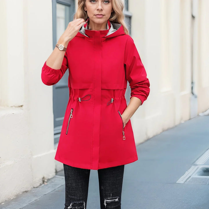 Dames jas | Reversible jas met capuchon en rits casual model
