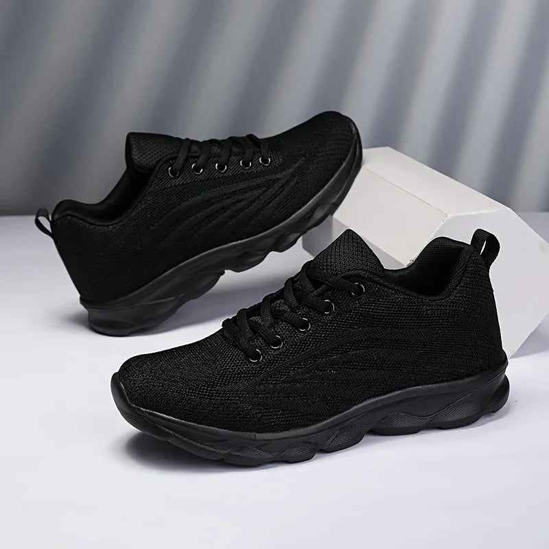Dames sneakers zwart | Lichtgewicht ademende sportschoenen