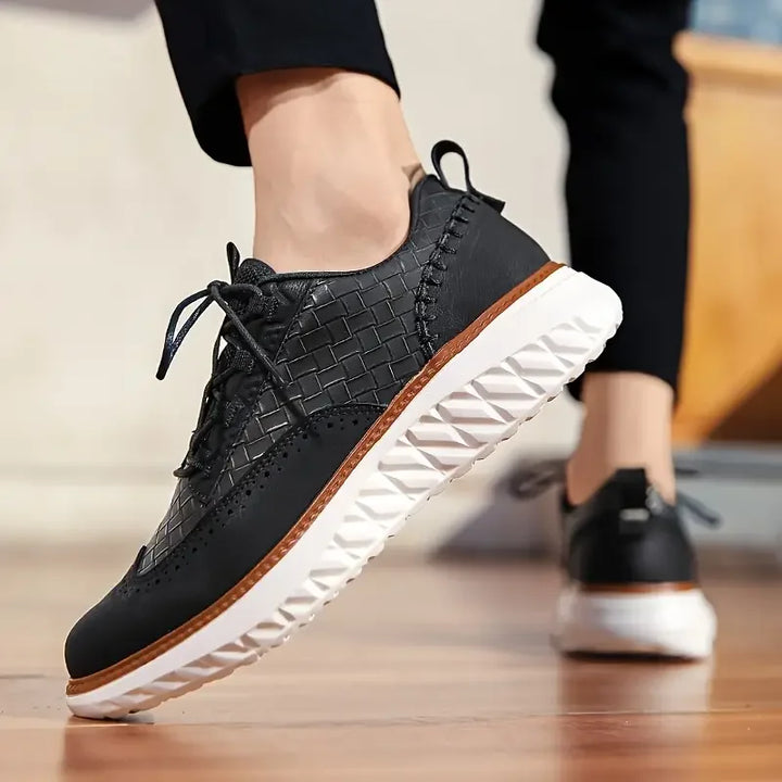 Heren sneakers | Leren casual schoenen met comfortzool