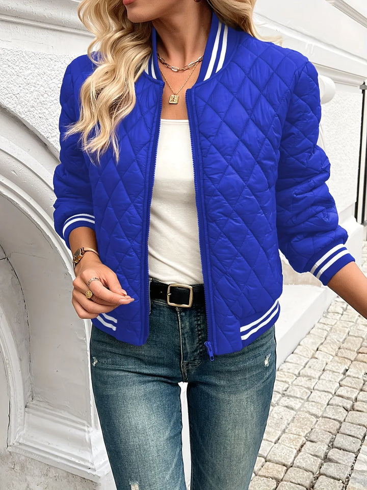 Bomberjack dames | Gewatteerd quilted jas met ritssluiting