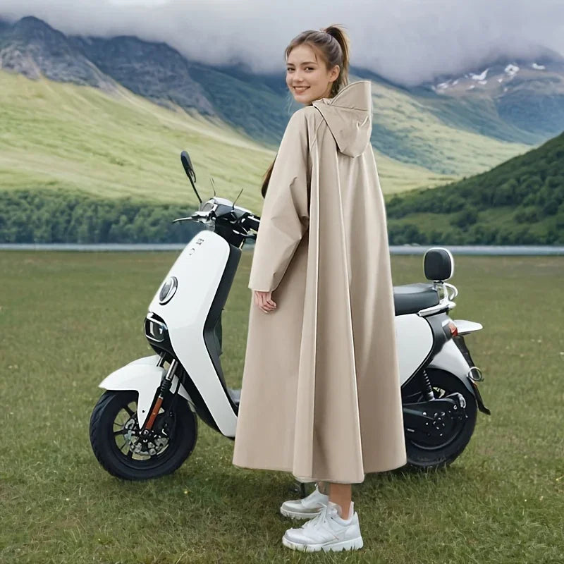 Regenjas dames en heren | Lange waterdichte poncho met capuchon