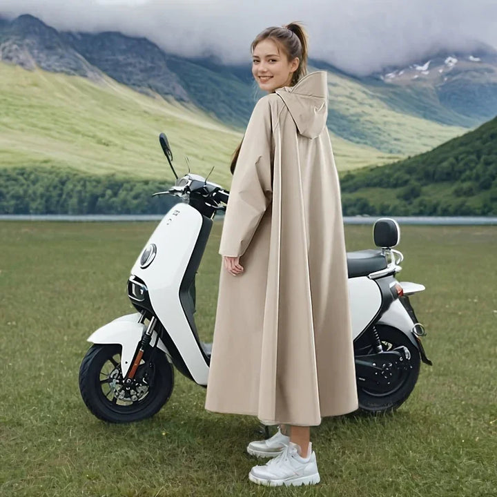 Regenjas dames en heren | Lange waterdichte poncho met capuchon