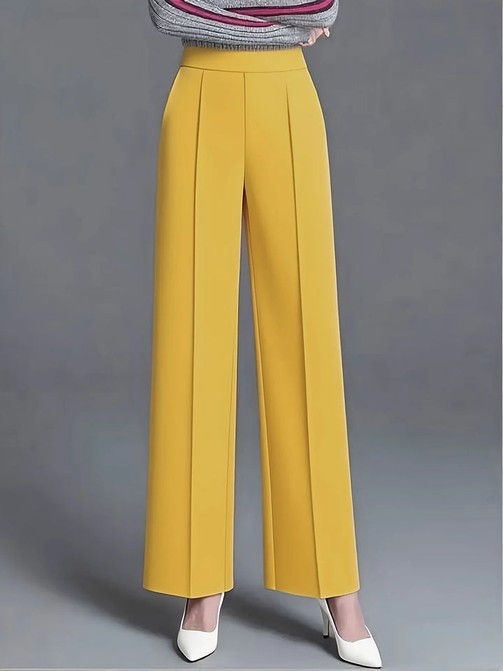 Dames pantalon | Hoge taille wide leg broek voor kantoor