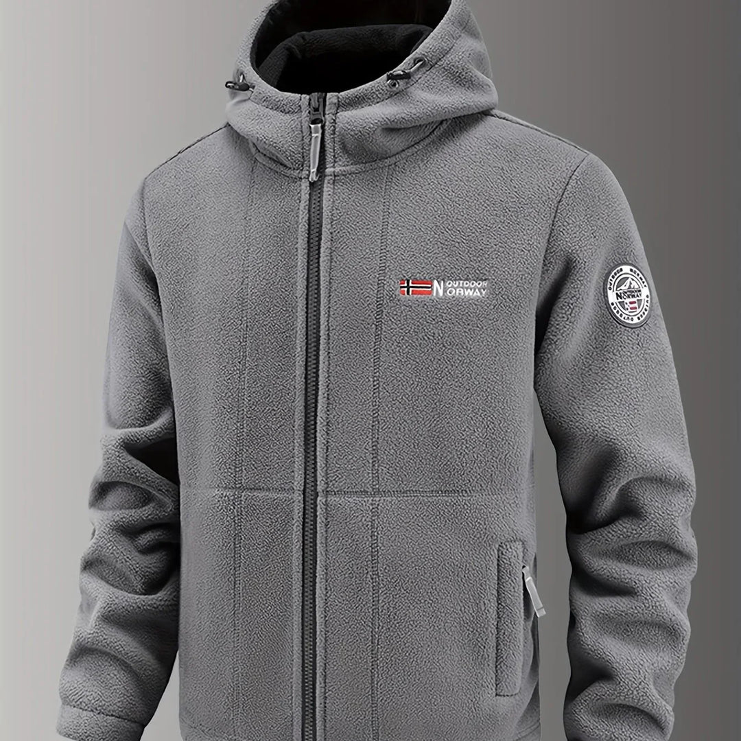 Winter fleece jas heren | Warme jas met capuchon en meerdere zakken
