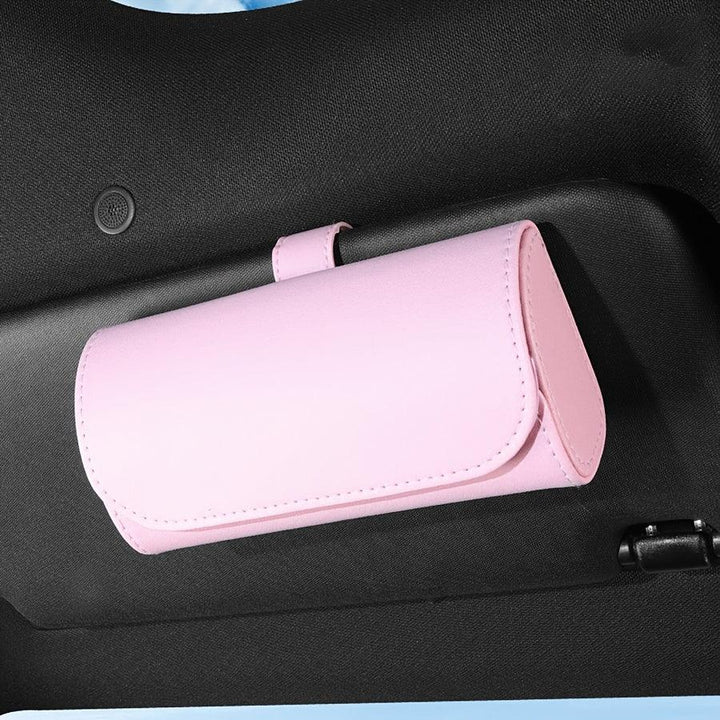 Auto brilhouder | Leren look zonnebril clip met stiksel detail