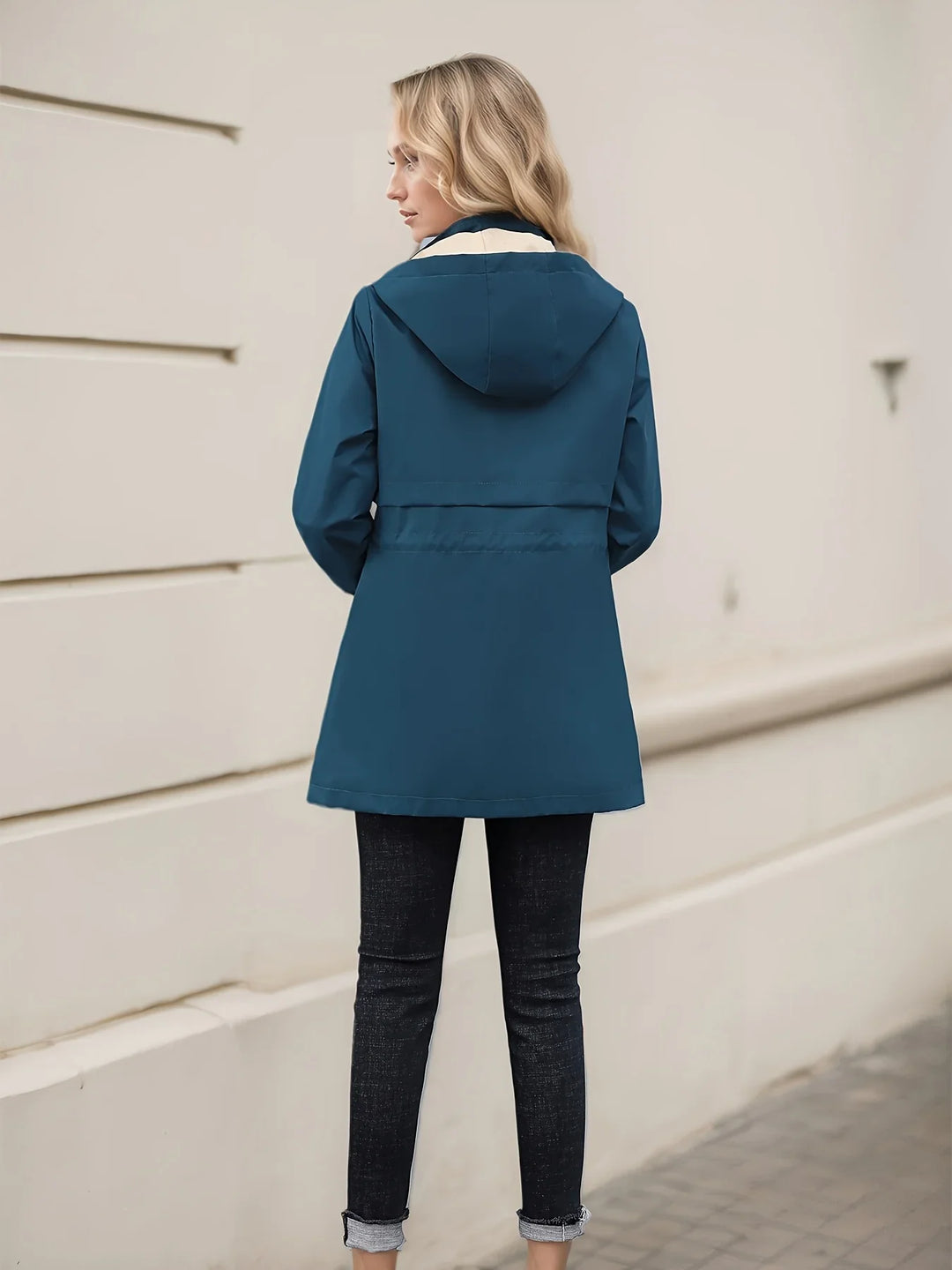 Dames jas | Reversible jas met capuchon en rits casual model