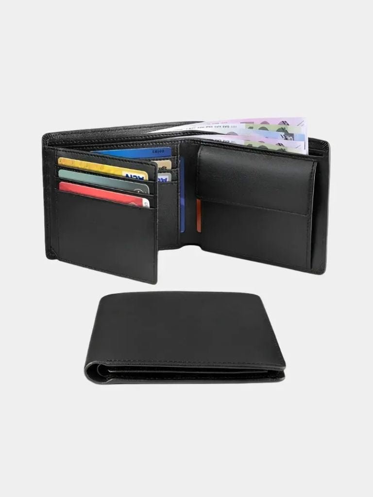Minimalistische RFID-beschermde portemonnee van echt leer – compact en veilig