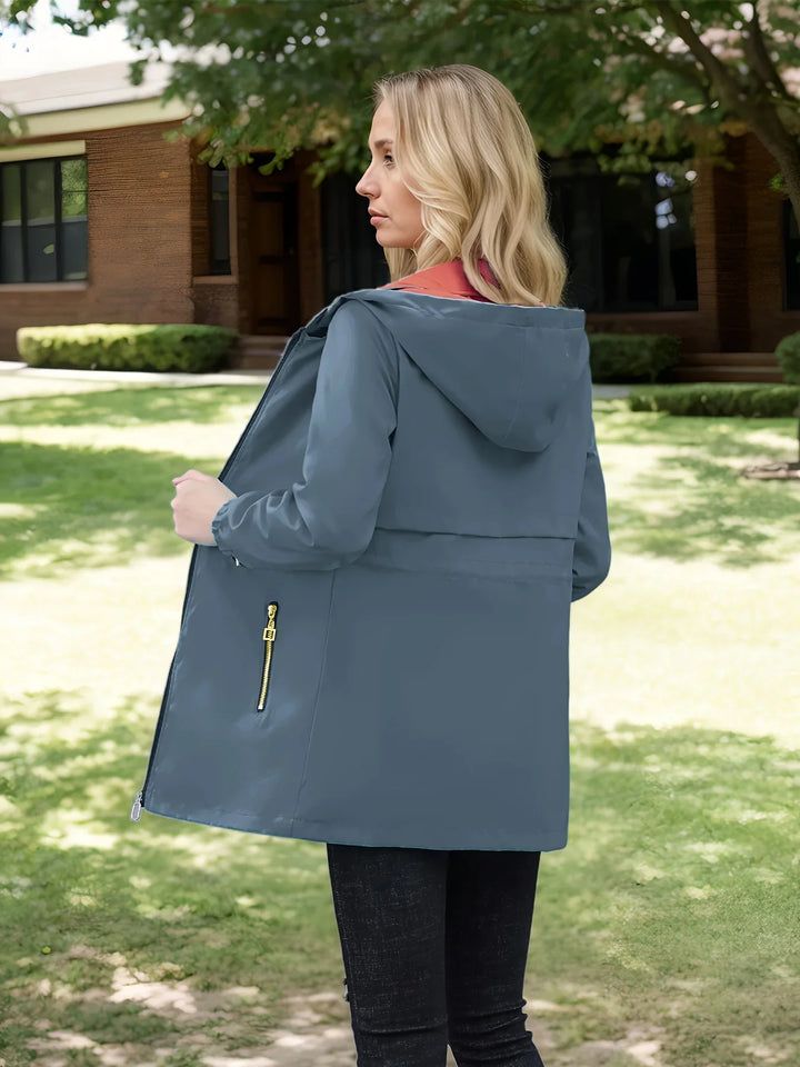 Dames jas | Reversible jas met capuchon en rits casual model
