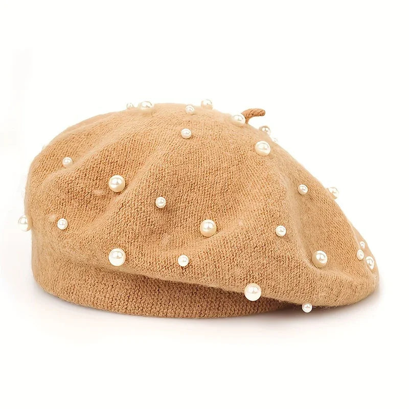 Baret dames met parels | Elegante winter baret voor herfst & dagelijks gebruik