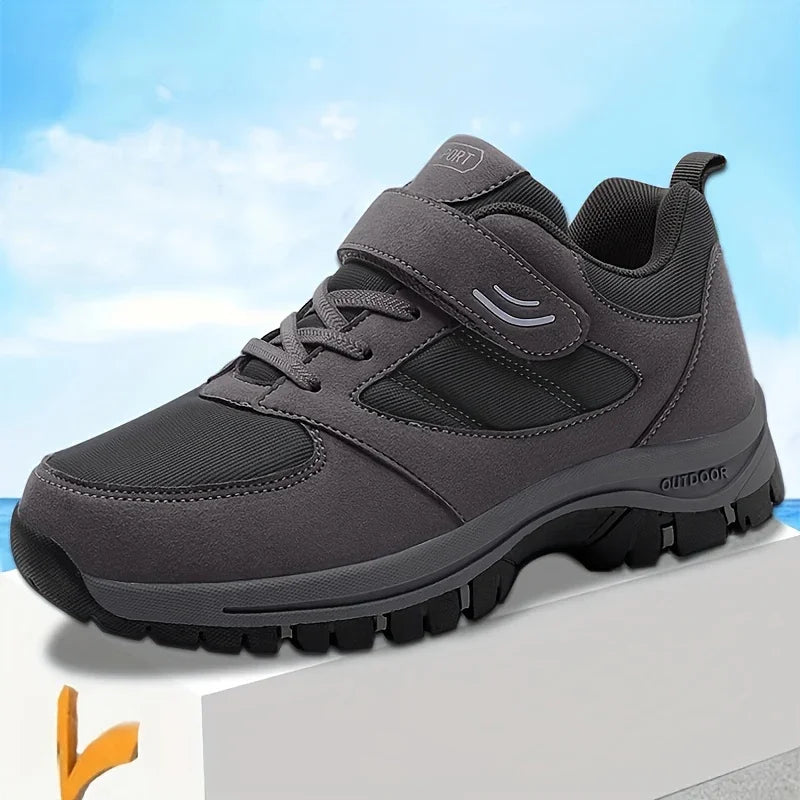 Heren sneakers zwart | Comfortabele sportschoenen met klittenband