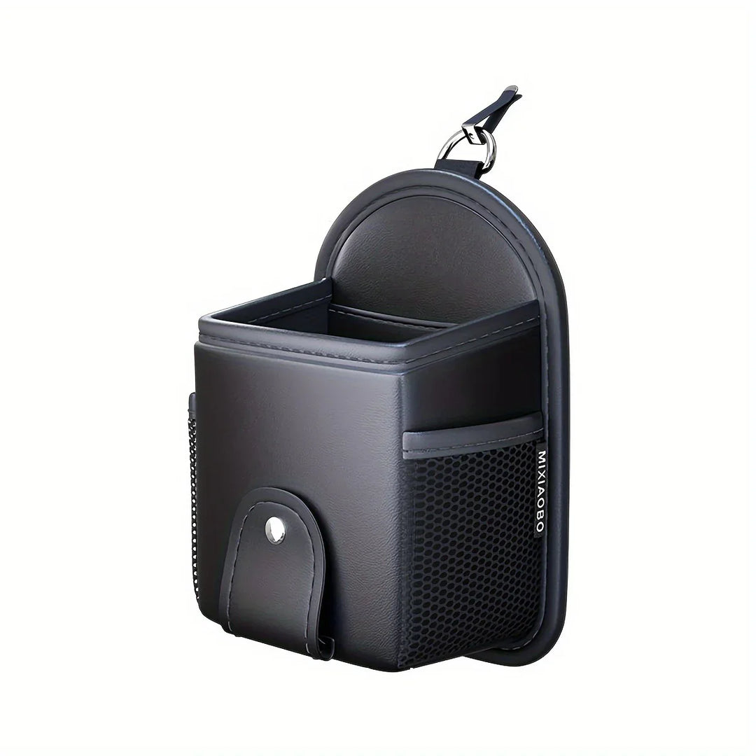 Auto vent organizer | Leren opbergvak met magneet telefoonhouder