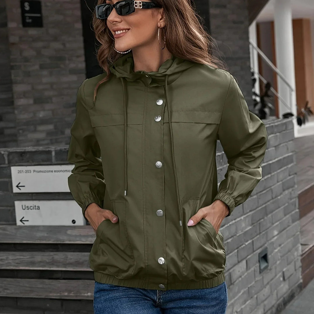Dames regenjas | Lichtgewicht windproof jas met capuchon en rits