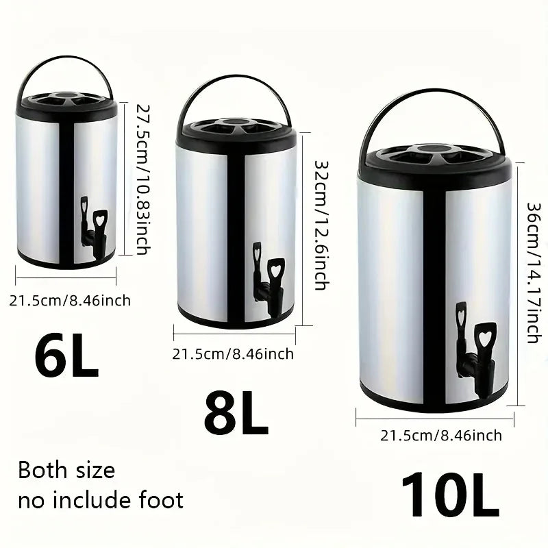 RVS drankdispenser groot | Geïsoleerde tapkan met kraan voor koffie en sap